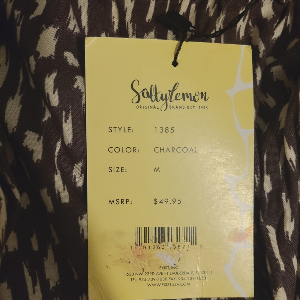 SaltyLemon Women's Brown Patterned Wide Leg Pants - Picture 3 of 5